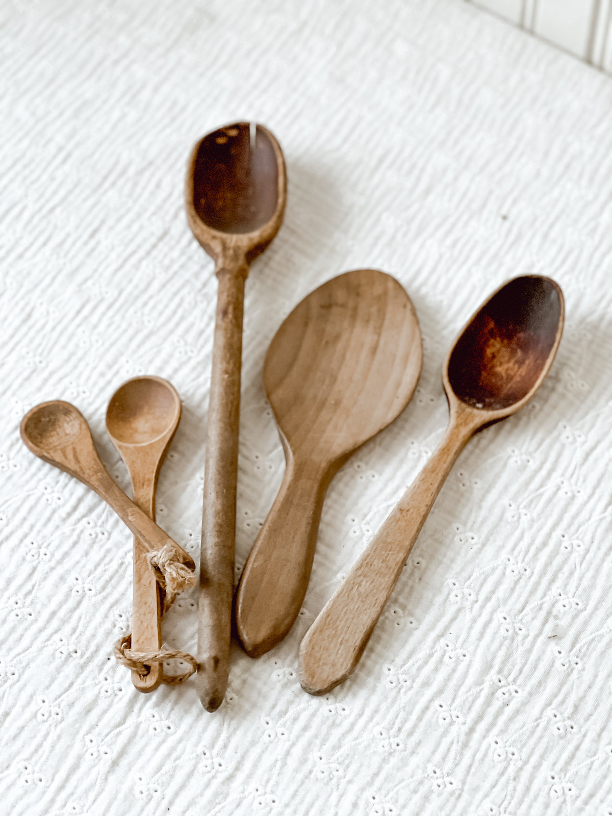 Vintage/antique lot of 5 wood spoons