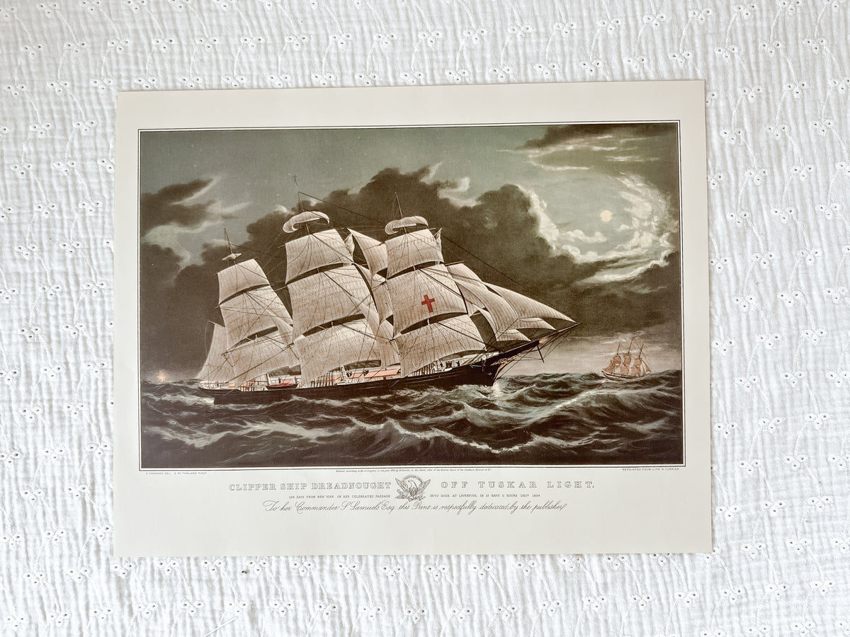Vintage Clipper Ship Print - “Dreadnought